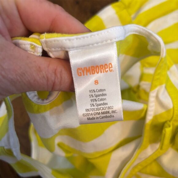 Gymboree Girls Size 8 Yellow Striped Sleeveless Dress Summer Casual - Picture 3 of 3